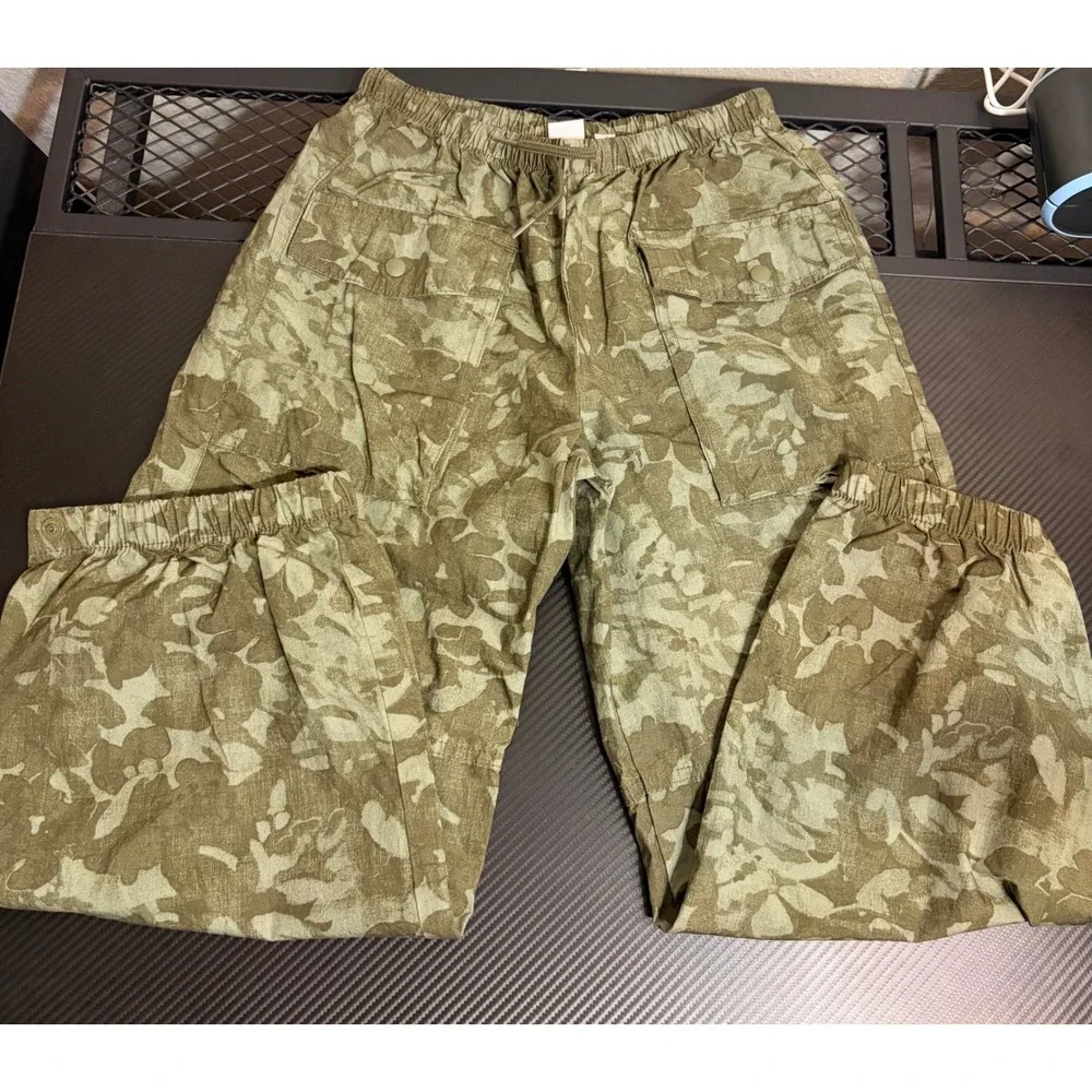 Gap Kids Green Camo Woven Parachute Pants Cargo Joggers Size L 10